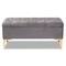 Baxton Studio Valere Grey Velvet Upholstered Gold Finished Tufted Storage Ottoman 162-10462 - alternate 9